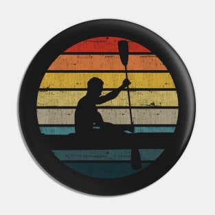 Canoeing Silhouette On A Distressed Retro Sunset product Pin