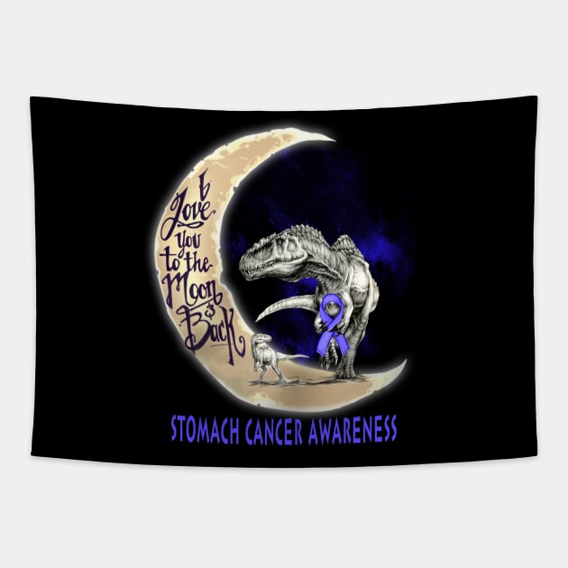 stomach cancer dinosaur love you to the moon Tapestry by TeesCircle