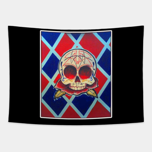 Low Brow Skull Tapestry by Biomek