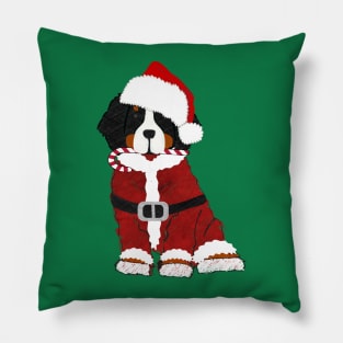 Christmas Bernese Mountain Dog Santa Claus Pillow