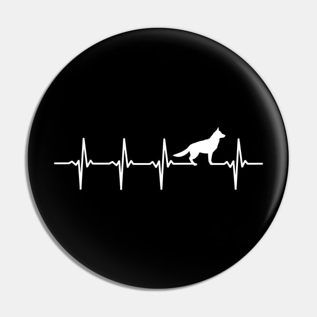 German Shepherd Heartbeat Gift For German Shepherd Lovers Pin by OceanRadar