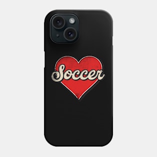 Soccer mom. Soccer retro heart Phone Case