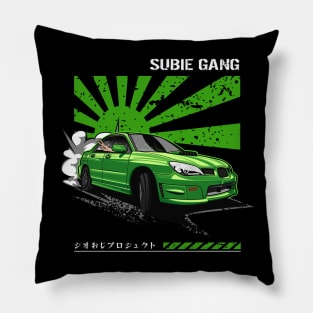 Subie Gang WRX STi (Lowrider Green) Pillow