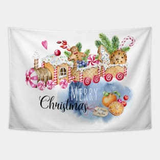 Christmas gingerbread train Tapestry