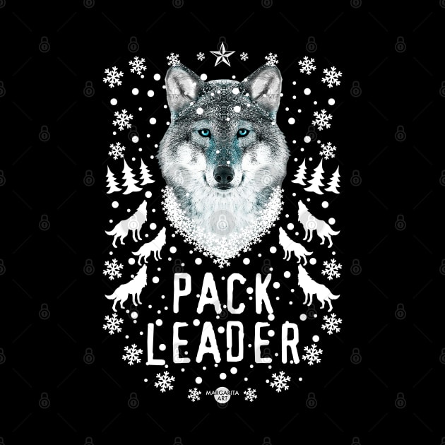 46 Wolf Pack Leader SNOW Merry Christmas by Margarita7