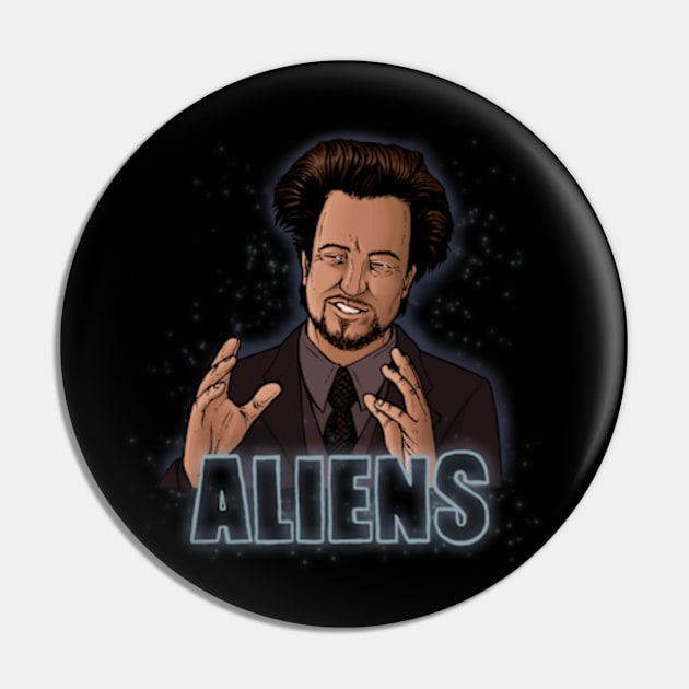 The Aliens Guy (Giorgio Tsoukalos) Color Pin by jleonardart