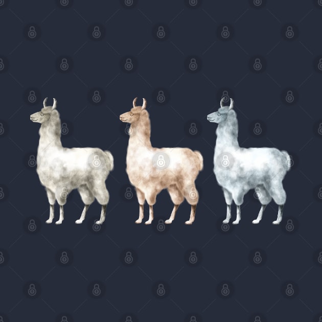 Three Llama by GreenZebraArt