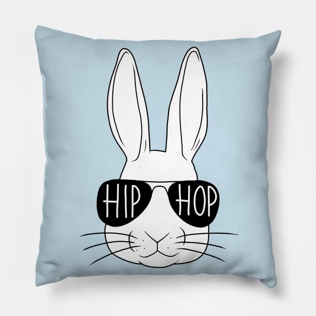 Easter Bunny Hip Hop Pillow by valentinahramov