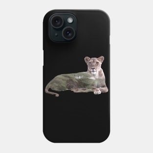 Lioness - double exposure - Africa Phone Case