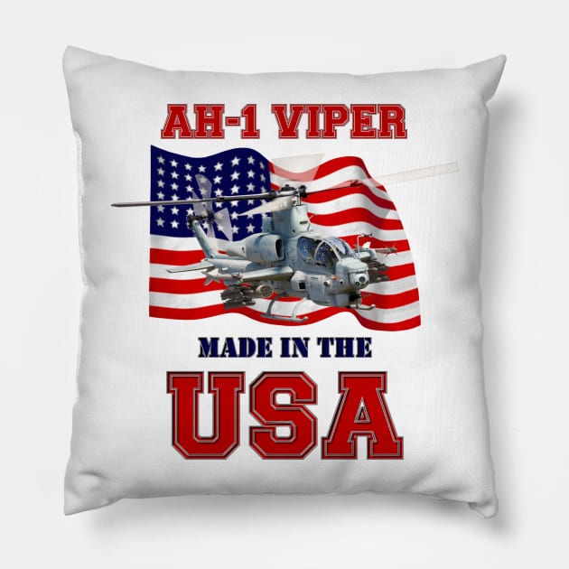 AH-1Z Viper Made in the USA Pillow by MilMerchant