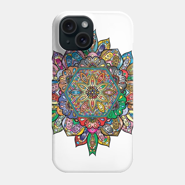 Mandala design with colourful lines Phone Case by Montanescu