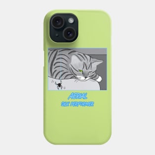 Aerial Silk Performer – funny cartoon of cat watching a spider spin Phone Case