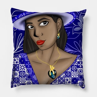 the caribbean muse in talavera pattern fashionable style Pillow