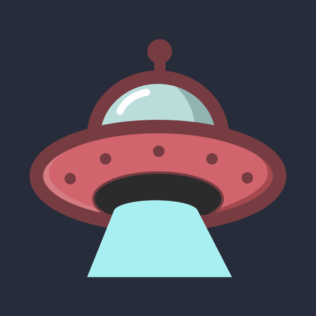 Cool Retro Red UFO by happinessinatee