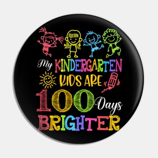 Kindergarten Teacher 100 Days Brighter 100Th Day Of School Pin