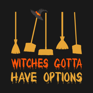 Witch Riding Brooms On A Dark Desert Highways Halloween T-Shirt