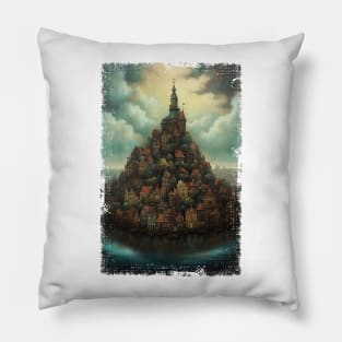 Steampunk Amsterdam Skyline Pillow