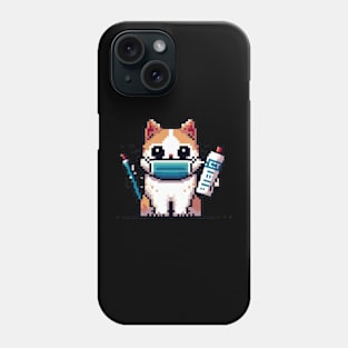 Funny Doctor Cat - Pixel Art Phone Case