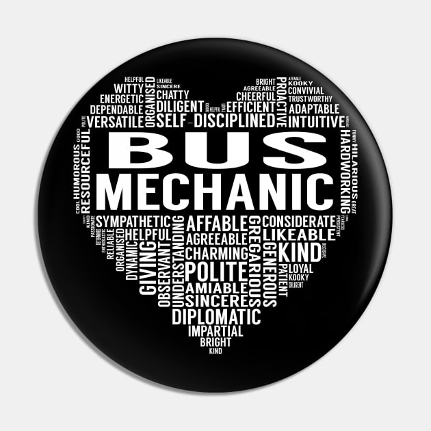 Bus Mechanic Heart Pin by LotusTee