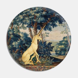 UNICORN IN WOODLAND LANDSCAPE AMONG GREENERY AND TREES Pin