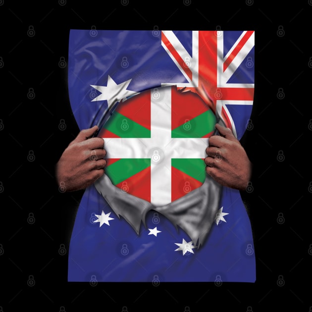 Bilbao Flag Australian Flag Ripped - Gift for Basque From Bilbao by Country Flags