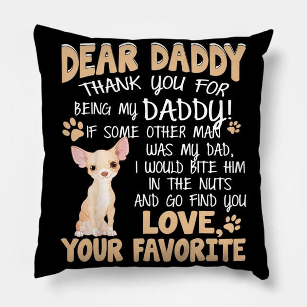 Dear Daddy Thank You For Being My Daddy Pillow by Xamgi