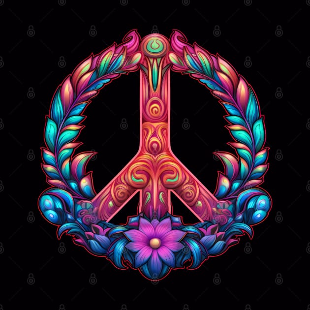 Floral Peace Sign by Manafold