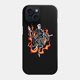 illustration skull with hellfire Phone Case