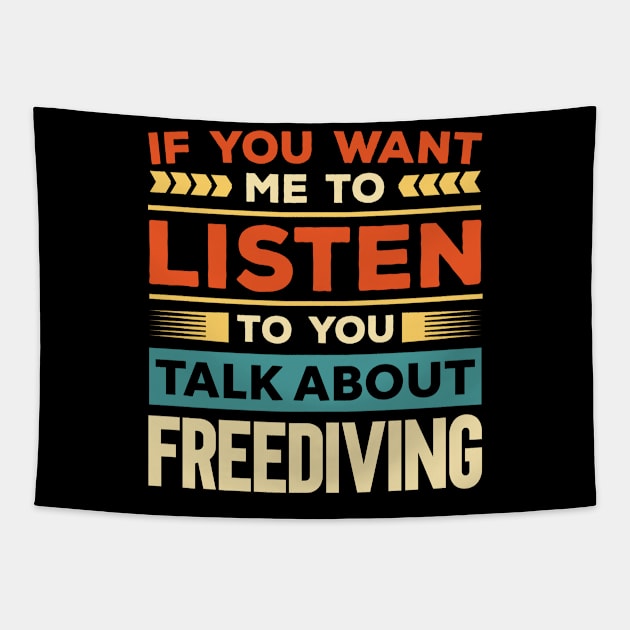 Talk About Freediving Tapestry by Mad Art