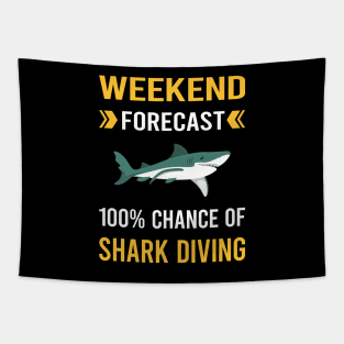 Weekend Forecast Shark Diving Diver Tapestry