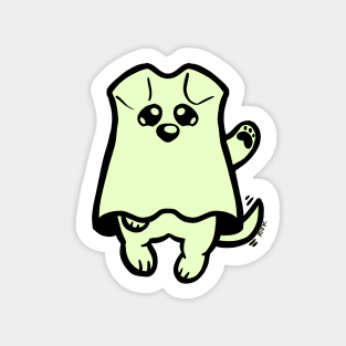 Little Ghost Dog Waves Hi Magnet