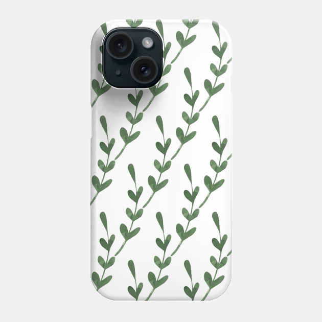 Botanical leaf pattern Phone Case by hedehede