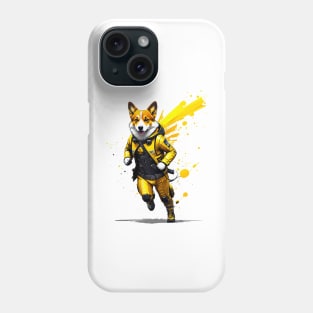 Speedy Corgi Racer in Bright Yellow Racing Suit Phone Case