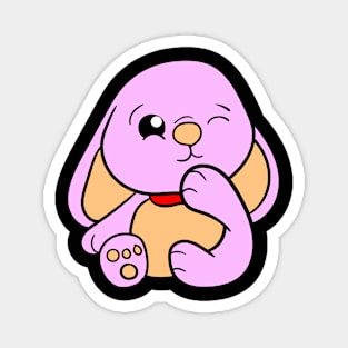 Pink Easter Bunny Baby Magnet