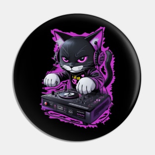 Rave DJ Cat Pin