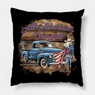 All American Cowgirl Pillow