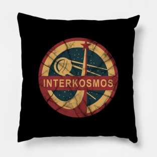 Interkosmos space program Sputnik Satellite Vintage Pillow