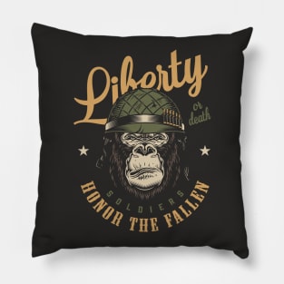 LIBERTY OR DEATH - GORILLA SOLDER Pillow