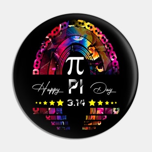 Happy Pi Day Mathematic Math Teacher Gift colorfull Rainbow T-Shirt Pin