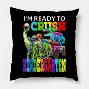 I'm Ready To Crush Kindergarten Monster Truck Dinosaur Back To School Pillow