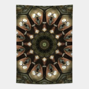 Rusty Alien Head Mandala Tapestry