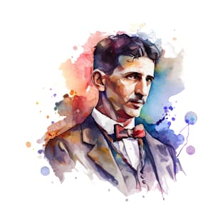 NIKOLA TESLA WATER COLOR PORTRAIT T-Shirt