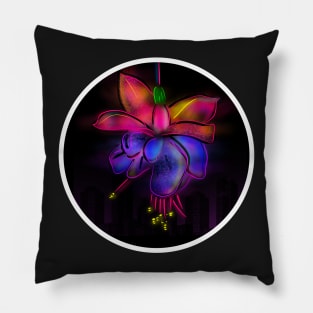 Fuchsia flower sticker Pillow