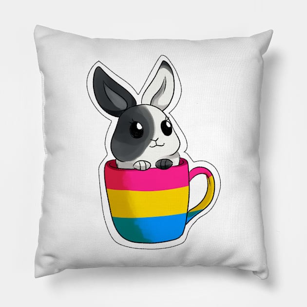 pansexual bunny Pillow by gaypompeii