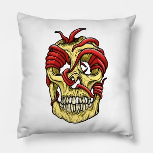 Upside Down Skull Pillow