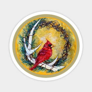 Cardinal Wreath Magnet