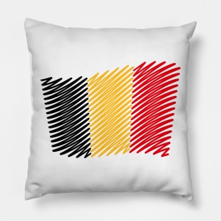 Flag Of Belgium / Tricolor (Scribble) Pillow