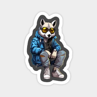 Hip-pop super star husky dog Magnet