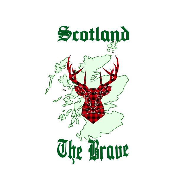 Scotland the Brave - Scottish rugby football tee shirt design by Mightyfineart