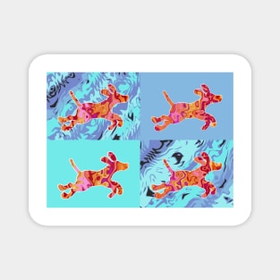 Psychadelic Colors Dog Pattern Magnet